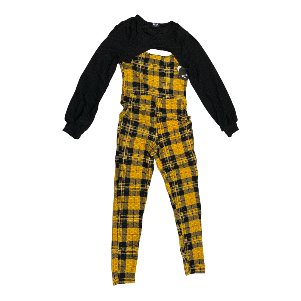 Jolie & Joy 2Pc Plaid Jumpsuit Large NWT